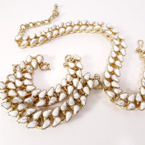 J.Crew Brass and Howlite Link Bracelet NWT 145 - Picture 6 of 7